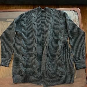Fashion chunky cable knit cardigan
